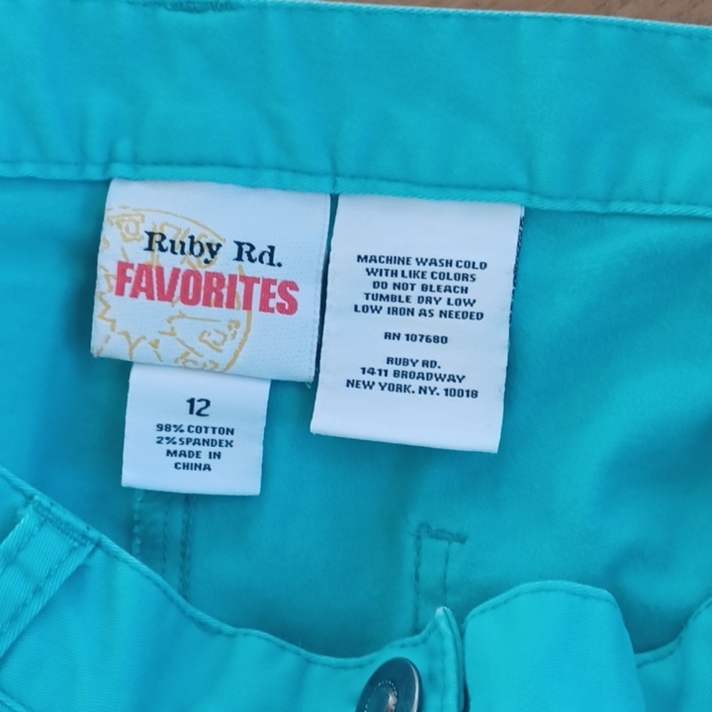 Ruby Rd Favorites Capris 2 Pair Orange , Aqua Women's Size 12 - Picture 6 of 8